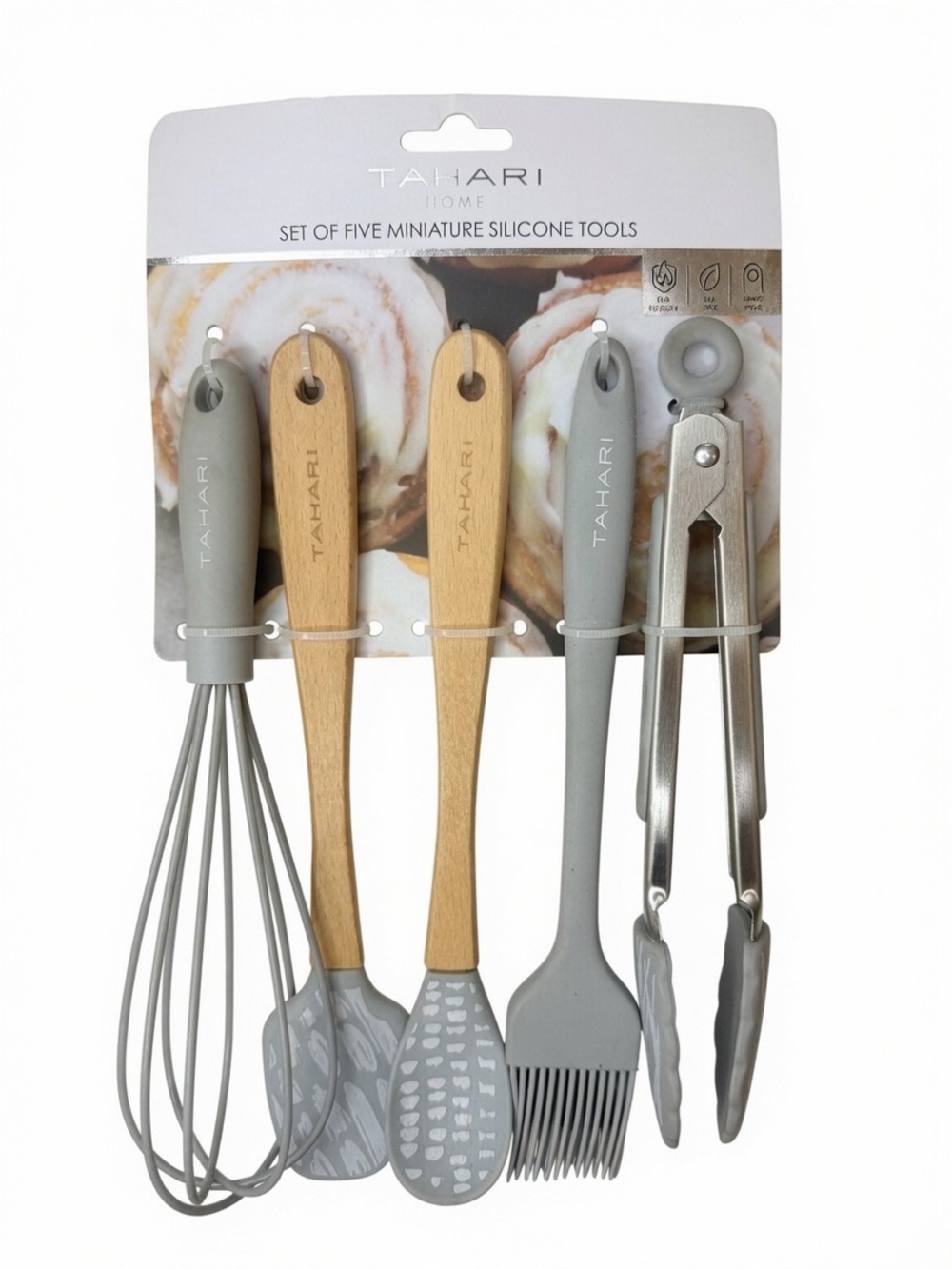 NEW Tahari Home 5pc Miniature Silicone Baking/Cooking Tool Set